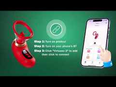 3-Mode Sucking and 9-Mode Tongue Licking Red App-Controlled Rechargeable Silicone Clitoral Stimulator with LCD Display and Removable Cup