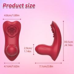 10-Mode Rechargeable Red Silicone Wearable Panty Vibrator with Finger-Like Motion and Remote Control