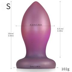 Purple Tapered Silicone Anal Plug - 10.5cm Insertable