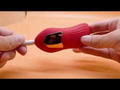 10-Mode Rechargeable Red Silicone Wearable Panty Vibrator with Finger-Like Motion and Remote Control