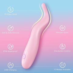 10-Mode Pink Rechargeable Waterproof Silicone Tongue Vibrator