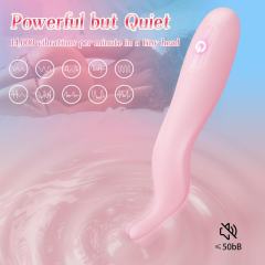 10-Mode Pink Rechargeable Waterproof Silicone Tongue Vibrator