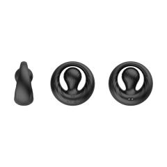 10-Mode Rechargeable Waterproof Silicone Black Vibrating Cock Ring with Magnetic USB Charging