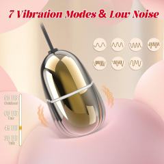 7-Mode Rechargeable Red & Gold Vibrating Double Eggs with Magnetic USB Charging