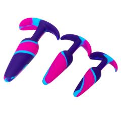 3 Sizes Rainbow Silicone Butt Plug Set for Beginners