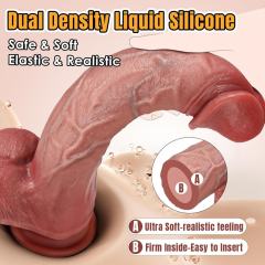 11.03'' Huge Flesh Silicone Realistic Dildo with Balsl and Strong Suction Cup