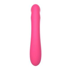 10-Mode Magenta Rechargeable Silicone G-Spot Vibrator with Heating - 7-Mode Flapping,5-Mode Tapping