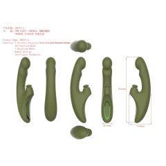 10-Mode Magenta Rechargeable Silicone G-Spot Vibrator with Heating - 7-Mode Flapping,5-Mode Tapping