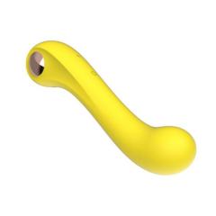 10-Speed Yellow Rechargeable Silicone Vibrator with Heating Function