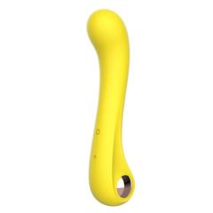 10-Speed Yellow Rechargeable Silicone Vibrator with Heating Function