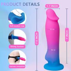 10-Speed Rechargeable Silicone Dildo (7.36'') – Thrusting, Vibrating & Heating in Magenta & Blue