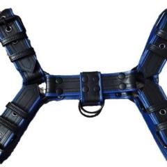 Adjustable Chest Harness - Black & Navy Blue - – Fetish Body Bondage Accessory