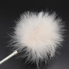 18.12'' White Spanking Paddle with Artificial Feather Tickler