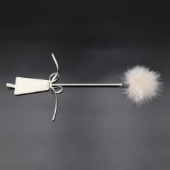 18.12'' White Spanking Paddle with Artificial Feather Tickler