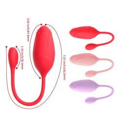 App-Controlled Silicone Rose Vibrator with Heating and Remote Control
