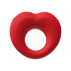 App-Controlled Red Vibrating Heart-Shaped Cock Ring with Remote Control