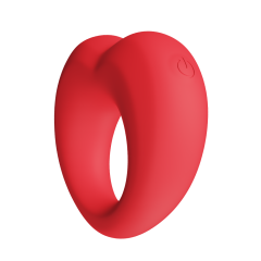 App-Controlled Red Vibrating Heart-Shaped Cock Ring with Remote Control