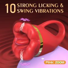 10-Mode Rechargeable Waterproof Silicone Vibrator with Tongue-Licking