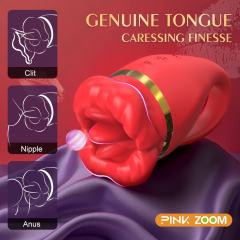 10-Mode Rechargeable Waterproof Silicone Vibrator with Tongue-Licking