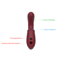 10 Speeds Silicone Rechargeable vibrator with Tapping and Thrusting
