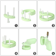 3.55 Inch Glow-in-the-Dark Green Waterproof Silicone Male Chastity Cage with Locks