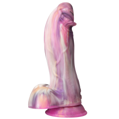 8.67 Inch 8-Mode Multicolor Remote-Controlled Vibrating Silicone Dildo with Strong Suction Cup