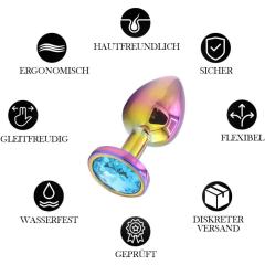 2.76 Inch Rainbow Metal Butt Plug with Gift Box