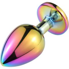 2.76 Inch Rainbow Metal Butt Plug with Gift Box