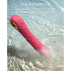 8.87 Inch Magenta 10-Mode Waterproof Rechargeable Vibrating Silicone Dildo