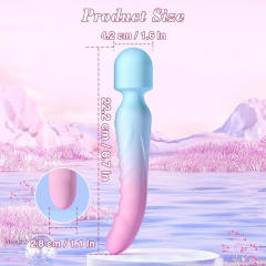 8.87 Inch 10-Speed Blue & Pink Waterproof Rechargeable Wand Massager with Heating Function