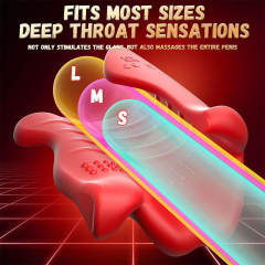 3.94 Inch Red 9-Speed Waterproof Rechargeable Silicone Tongue Male Masturbator