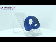 Customizable 2in1 Silicone Blue+Black Penis Ring Cock Ring Set with Retailling Box