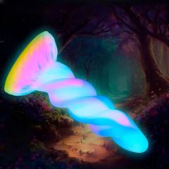 7.88'' Glow-in-the-Dark Multicolor Medical-Grade Silicone Spiral Fantasy Dildo