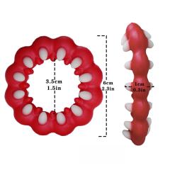 2.56'' Red + White 100% Medical-Grade Silicone Monster Teeth Cock Ring