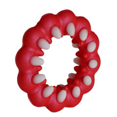 2.56'' Red + White 100% Medical-Grade Silicone Monster Teeth Cock Ring