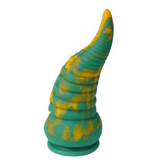 8.12'' Green + Yellow Medical‑Grade Silicone Fantasy Tentacle Dildo