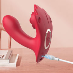 9-Mode Red Wearable App-Controlled Vibrator with Strap with Remote Controller