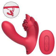 9-Mode Red Wearable App-Controlled Vibrator with Strap with Remote Controller