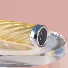 7.09 inch 10-Mode Yellow Rechargeable Waterproof Glass Vibrator