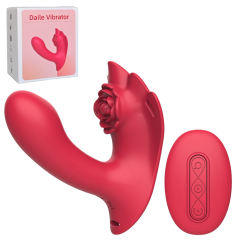 9-Mode Red Wearable App-Controlled Vibrator with Strap with Remote Controller