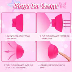 9-Mode Magenta App-Controlled Vibrating Nipple Suckers (Pair) with Remote Controller