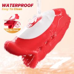 10-Mode Red App-Controlled Rechargeable Mouth-Shaped Waving-Motion Stroker