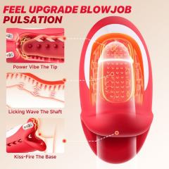 10-Mode Red App-Controlled Rechargeable Mouth-Shaped Waving-Motion Stroker