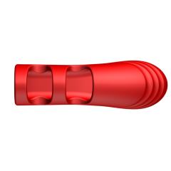 10-Mode Red Rechargeable Waterproof Silicone Finger-Grip Vibrator