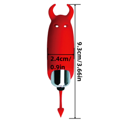 Red Devil-Themed Single-Speed Silicone Bullet Vibrator