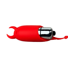 Red Devil-Themed Single-Speed Silicone Bullet Vibrator