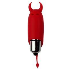 Red Devil-Themed Single-Speed Silicone Bullet Vibrator