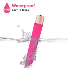 16 Modes Magenta Waterproof Rechargeable Slim Silicone Bullet Vibrator