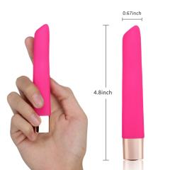 16 Modes Magenta Waterproof Rechargeable Slim Silicone Bullet Vibrator