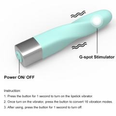 16 Modes Cyan Spiral Waterproof Rechargeable Silicone Bullet Vibrator